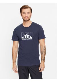 Helly Hansen T-Shirt Nord Graphic 62978 Granatowy Regular Fit. Kolor: niebieski. Materiał: syntetyk