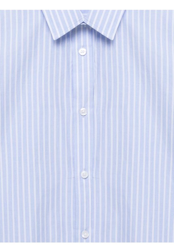 Big-Star - Koszula męska w prążek błękitna Gibinor 400. Okazja: na co dzień. Typ kołnierza: kołnierzyk klasyczny. Kolor: niebieski. Materiał: tkanina, bawełna. Wzór: prążki. Styl: casual, elegancki, klasyczny