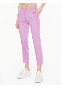 Weekend Max Mara Spodnie materiałowe Gineceo 23513107 Fioletowy Slim Fit. Kolor: fioletowy. Materiał: materiał, bawełna