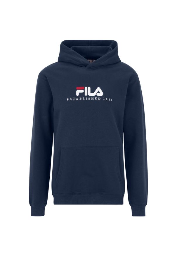 Bluza sportowa męska Fila Brunssum. Typ kołnierza: kaptur. Kolor: biały, wielokolorowy, niebieski