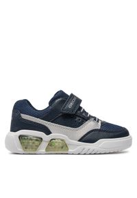 Geox Sneakersy J Illuminus Boy J45GVC 0BU11 C0673 S Granatowy. Kolor: niebieski. Materiał: materiał