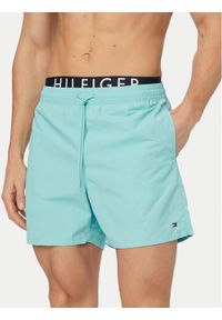 TOMMY HILFIGER - Tommy Hilfiger Szorty kąpielowe UM0UM03749 Turkusowy Regular Fit. Kolor: turkusowy. Materiał: syntetyk #1