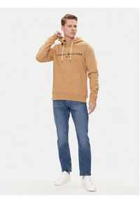 TOMMY HILFIGER - Tommy Hilfiger Bluza Logo MW0MW11599 Brązowy Regular Fit. Kolor: brązowy. Materiał: bawełna, syntetyk #5