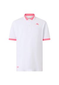 Polo Kappa Neon. Typ kołnierza: polo. Kolor: wielokolorowy, biały, różowy #1