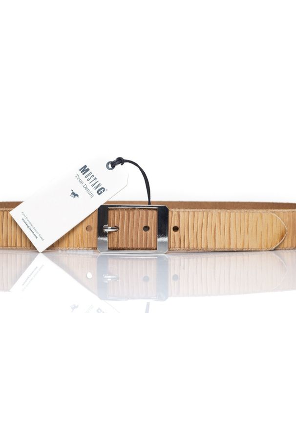 Mustang - MUSTANG PASEK SKÓRZANY 35 mm SOPO-MUS069. Materiał: skóra. Wzór: paski. Styl: klasyczny