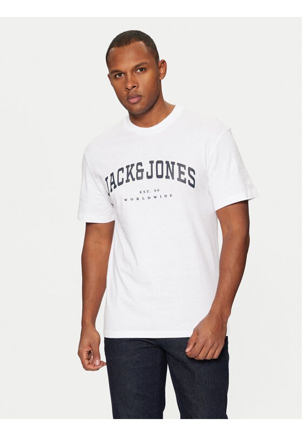 Jack & Jones - Jack&Jones T-Shirt 12257579 Biały Relaxed Fit. Kolor: biały. Materiał: bawełna