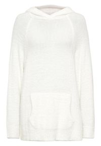 Sweter bonprix biel wełny. Kolor: biały. Materiał: wełna, poliester, elastan, materiał, akryl, włókno #1