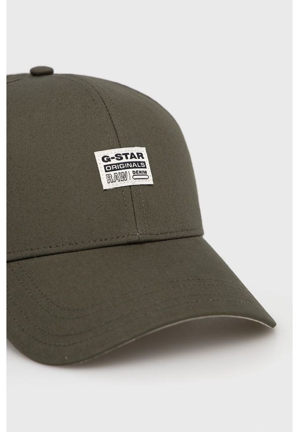 G-Star RAW - G-Star Raw czapka bawełniana kolor zielony gładka. Kolor: zielony. Materiał: bawełna. Wzór: gładki