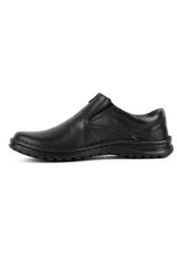 Kampol Buty męskie skórzane wsuwane 12KAM czarne. Zapięcie: bez zapięcia. Kolor: czarny. Materiał: skóra #6