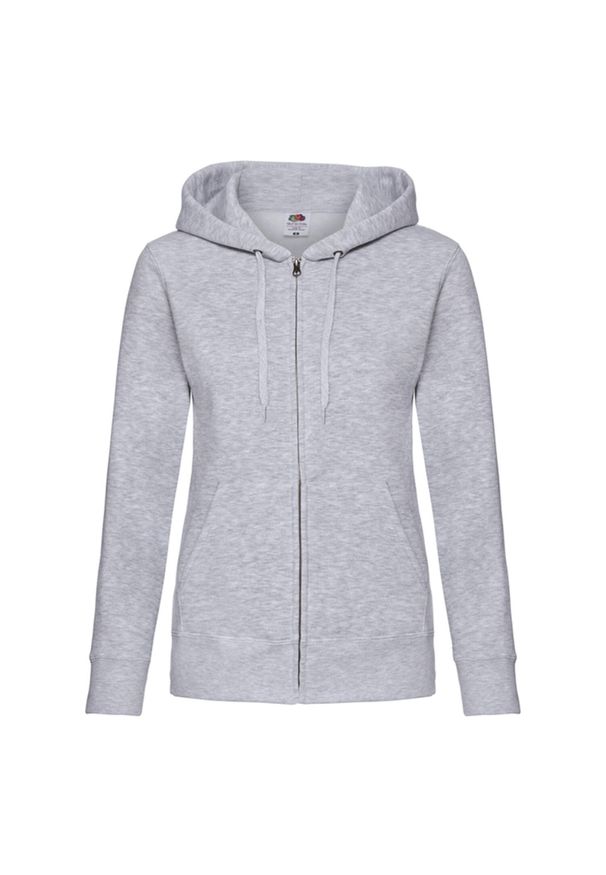 FRUIT OF THE LOOM - Bluza Damska Premium Z Kapturem. Typ kołnierza: kaptur. Kolor: szary