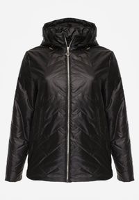 Born2be - Czarna Pikowana Kurtka Przejściowa o Prostym Kroju z Kapturem Vimoris. Okazja: na co dzień, na spacer. Typ kołnierza: kaptur. Kolekcja: plus size. Kolor: czarny. Materiał: jeans, poliester. Styl: casual, elegancki #6