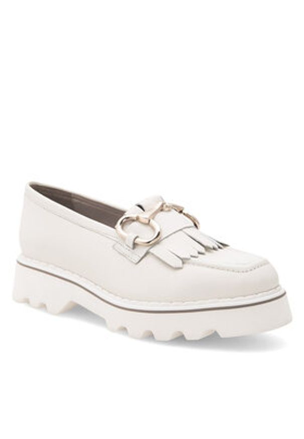 Badura Loafersy NECTOR-06W1-016 Biały. Kolor: biały. Materiał: skóra