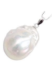 Braccatta - NORI naszyjnik wisiorek ogromna biała perła barokowa. Materiał: srebrne. Kolor: biały. Wzór: aplikacja. Kamień szlachetny: perła #1