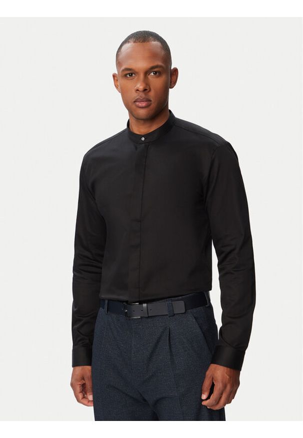 Hugo - HUGO Koszula Kaleb 50544949 Czarny Slim Fit. Kolor: czarny. Materiał: bawełna