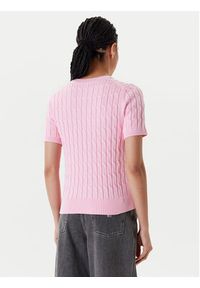 TOMMY HILFIGER - Tommy Hilfiger Sweter WW0WW45656 Różowy Regular Fit. Kolor: różowy. Materiał: bawełna #3