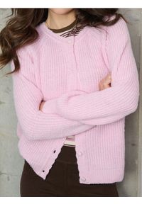 Sinsay - Prążkowany sweter - różowy. Kolor: różowy. Materiał: prążkowany #1