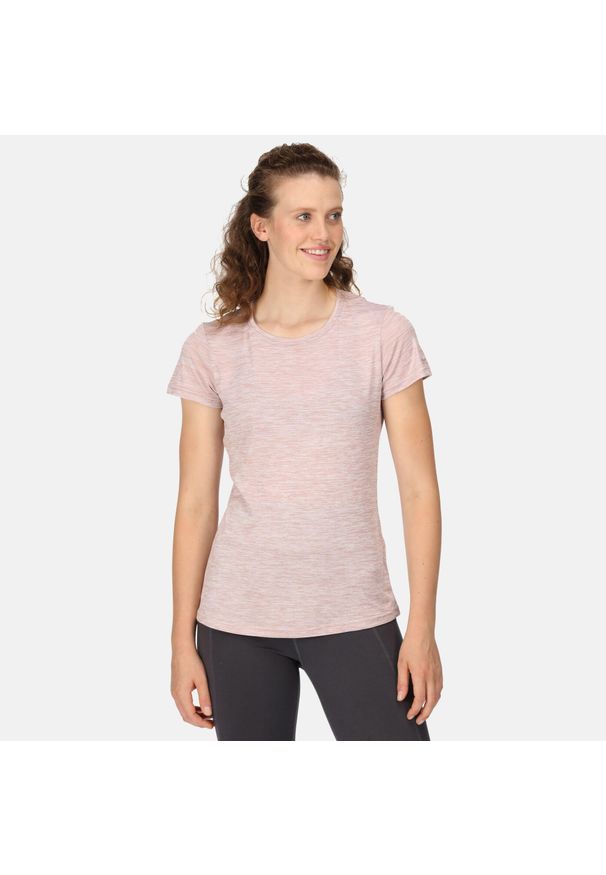 Regatta - Damska koszulka turystyczna z krótkim rękawem Fingal Edition. Kolor: różowy. Materiał: poliester. Długość rękawa: krótki rękaw. Długość: krótkie. Sport: fitness