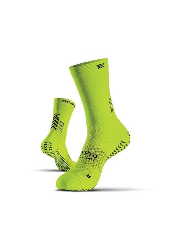 GEARXPRO - Skarpety piłkarskie SOXPro Ultra Light Fluo Yellow z antypoślizgową podeszwą. Kolor: żółty. Sport: piłka nożna