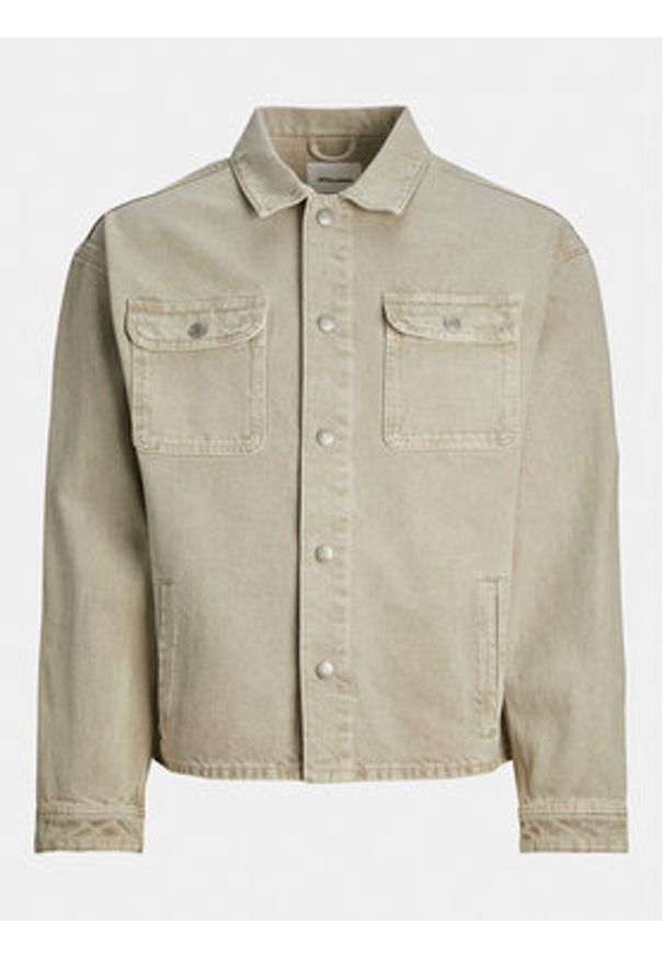 Jack & Jones - Jack&Jones Kurtka jeansowa Chase 12249029 Beżowy Loose Fit. Kolor: beżowy. Materiał: bawełna
