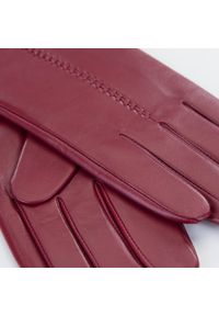 Wittchen - Damskie rękawiczki skórzane z rzemieniem. Kolor: czerwony. Materiał: skóra. Sezon: zima. Styl: klasyczny, elegancki #2