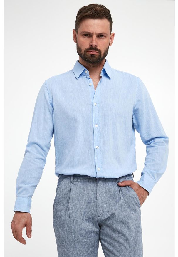JOOP! Jeans - Koszula męska lniana Hanson JOOP! JEANS. Materiał: len