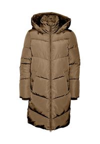 Vero Moda Curve Kurtka zimowa 10297304 Brązowy Regular Fit. Kolor: brązowy. Materiał: syntetyk. Sezon: zima