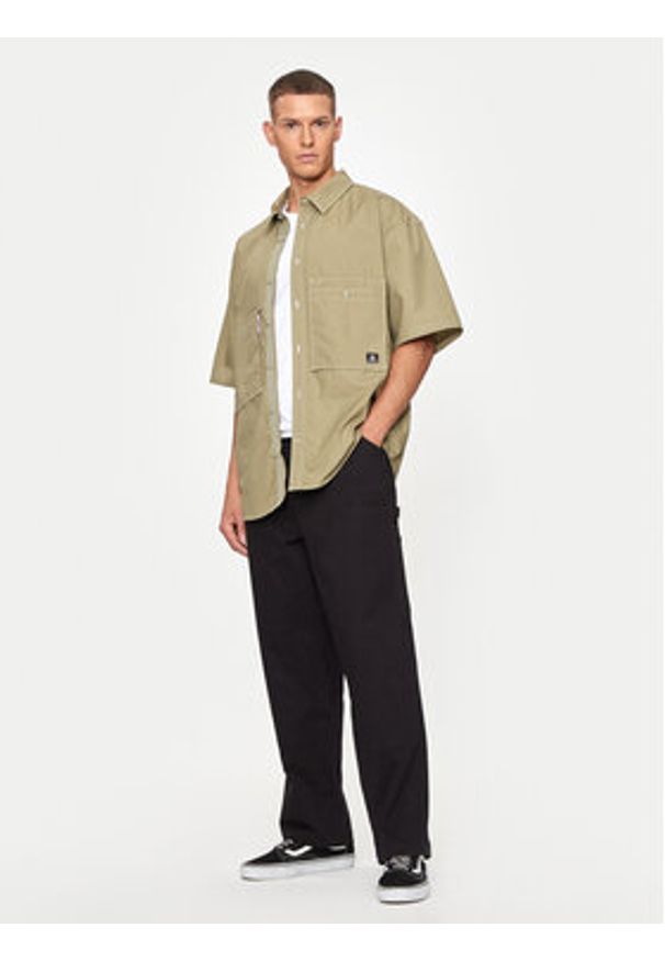 Converse Koszula M Wordmark Utility Shirt 10026433-A02 Khaki Regular Fit. Kolor: brązowy. Materiał: bawełna