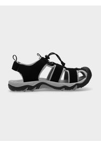 4F JUNIOR - Sandały z zakrytymi palcami chłopięce. Nosek buta: otwarty. Zapięcie: rzepy. Kolor: czarny. Materiał: syntetyk, jersey, materiał, guma