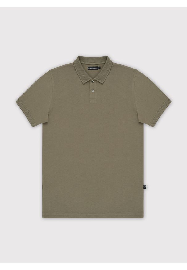Pako Lorente - PAKO LORENTE – Gładki bawełniany t-shirt polo w kolorze zielonym. Okazja: na co dzień. Typ kołnierza: polo. Kolor: zielony. Materiał: bawełna. Wzór: gładki. Styl: casual