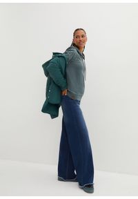 bonprix - Bluza z kapturem i zamkiem, z czystej bawełny. Typ kołnierza: kaptur. Kolor: zielony. Materiał: bawełna. Wzór: nadruk #3
