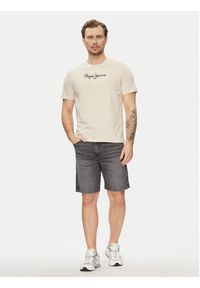 Pepe Jeans T-Shirt Eggo N PM508208 Beżowy Regular Fit. Kolor: beżowy. Materiał: bawełna #4