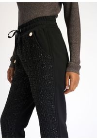 Ochnik - Eleganckie czarne spodnie damskie. Kolor: czarny. Materiał: materiał. Wzór: aplikacja. Styl: elegancki #3