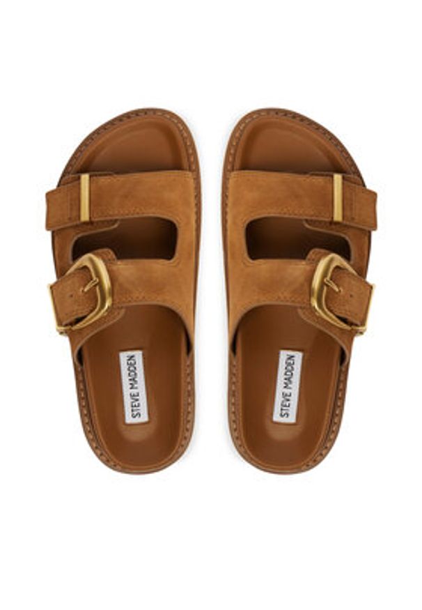 Steve Madden Klapki Arch 11003596 Brązowy. Kolor: brązowy. Materiał: skóra, zamsz