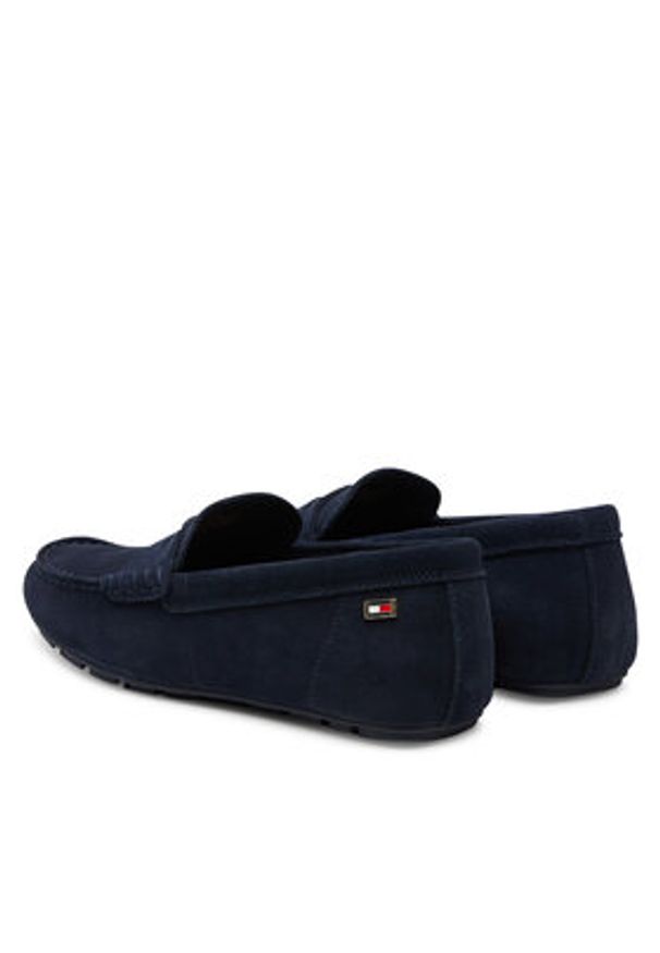 TOMMY HILFIGER - Tommy Hilfiger Mokasyny Flag Soft Suede Driver Loafer FW0FW08558 Granatowy. Kolor: niebieski. Materiał: skóra, zamsz