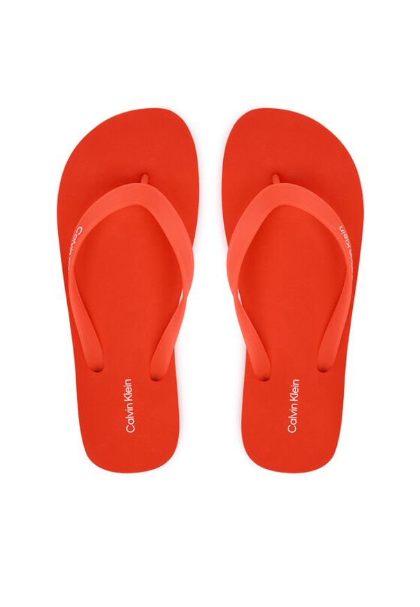 Calvin Klein Japonki Logo Strap HM0HM02105 Pomarańczowy. Kolor: pomarańczowy. Materiał: syntetyk