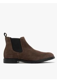 Ryłko - Welurowe sztyblety męskie na lekkim płaskim spodzie. Kolor: brązowy. Materiał: skóra, welur. Szerokość cholewki: normalna. Styl: street #1