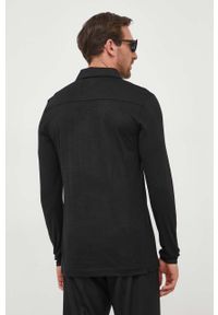 BOSS longsleeve wełniany kolor czarny gładki. Kolor: czarny. Materiał: wełna. Długość rękawa: długi rękaw. Długość: krótkie. Wzór: gładki #4