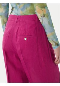 Marella Spodnie materiałowe Solista 2613131114 Różowy Relaxed Fit. Kolor: różowy. Materiał: len #3