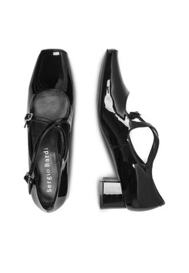 Sergio Bardi Czółenka WYL3798-1Z-SB Czarny. Kolor: czarny. Materiał: lakier, skóra