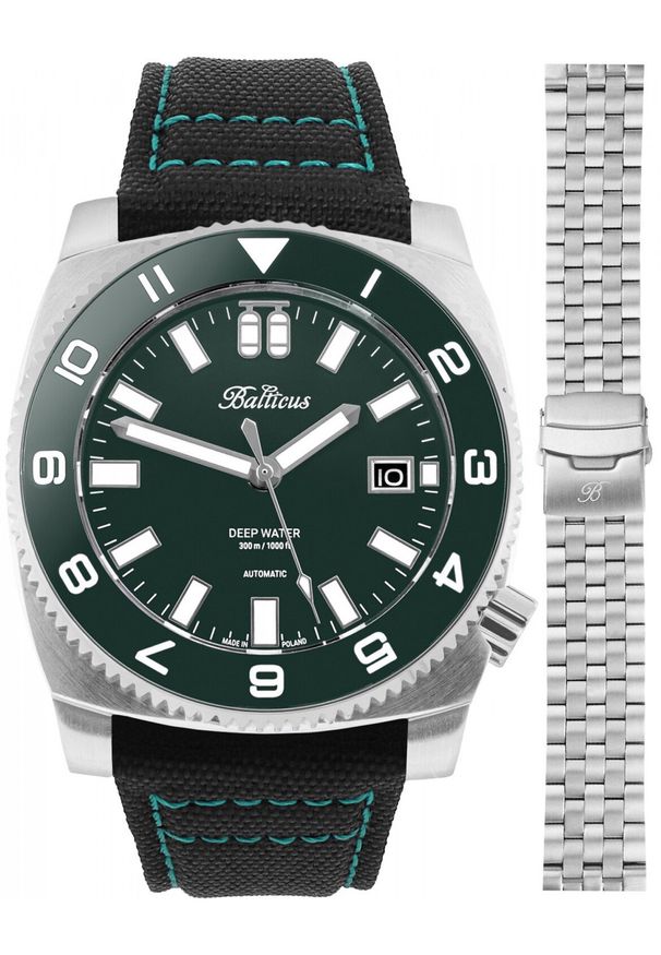 BALTICUS - Zegarek męski Balticus BAL-DWRG-P czarny. Kolor: czarny