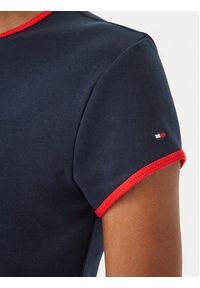 TOMMY HILFIGER - Tommy Hilfiger T-Shirt Logo Graphic Ringer WW0WW49245 Granatowy Slim Fit. Kolor: niebieski. Materiał: bawełna #4