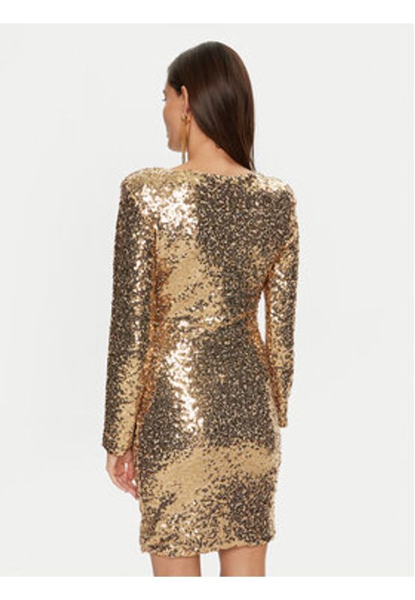 Rinascimento Sukienka koktajlowa CFC0019792002 Złoty Regular Fit. Kolor: złoty. Materiał: syntetyk. Styl: wizytowy