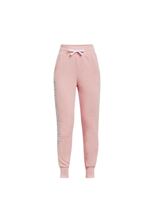 Spodnie Under Armour Rival Fleece Joggers, Dzieci. Kolor: różowy. Materiał: materiał, bawełna. Sport: joga i pilates