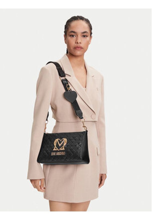 Love Moschino - LOVE MOSCHINO Torebka JC4300PP0MK1200A Czarny. Kolor: czarny. Materiał: skórzane