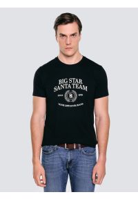 Big-Star - Koszulka męska z nadrukiem czarna Marr 906. Okazja: na co dzień. Kolor: czarny. Materiał: dzianina, bawełna, jeans. Wzór: nadruk. Styl: wizytowy, casual, klasyczny #1