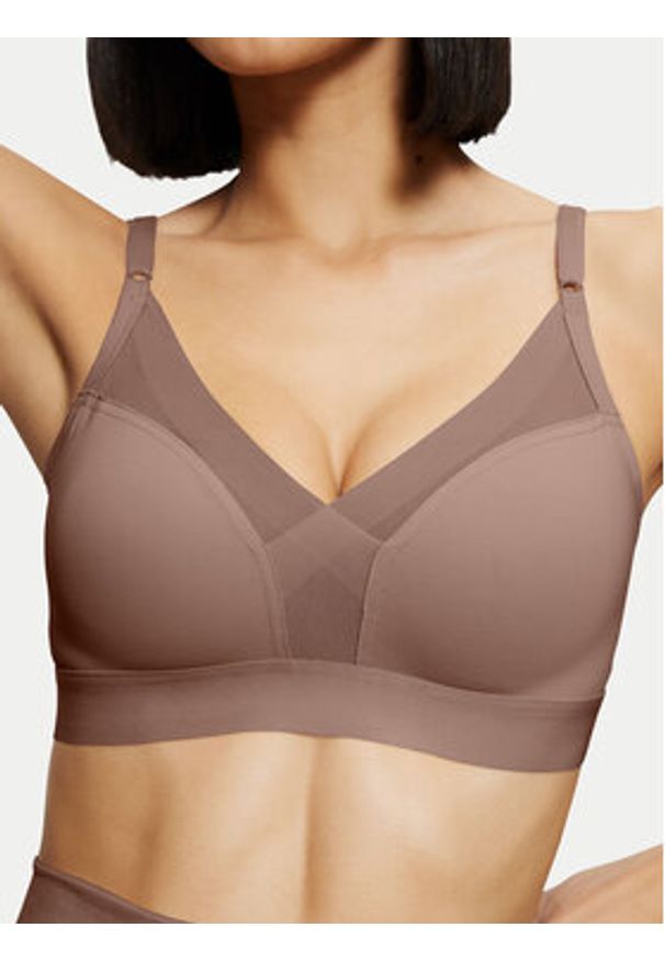 Triumph Biustonosz bezfiszbinowy Shape Smart 10217858 Brązowy. Kolor: brązowy. Materiał: syntetyk