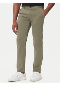 BOSS Chinosy 50510933 Zielony Slim Fit. Kolor: zielony. Materiał: bawełna #1