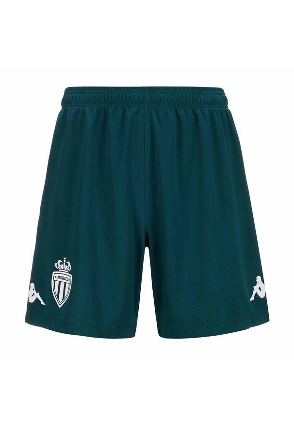 Kappa - Szorty dla dzieci AS Monaco Ryder 2024/25. Kolor: zielony. Styl: sportowy, młodzieżowy
