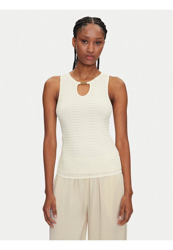 Marciano Guess Bluzka 5GGR09 5869Z Biały Slim Fit. Kolor: biały. Materiał: syntetyk