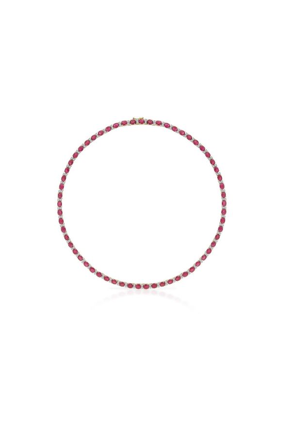 W.KRUK Zjawiskowy Naszyjnik - złoto 585, Diament 0,85ct,rubin - ZIN/NB+320. Materiał: złote. Kolor: złoty. Wzór: kolorowy. Kamień szlachetny: rubin, diament